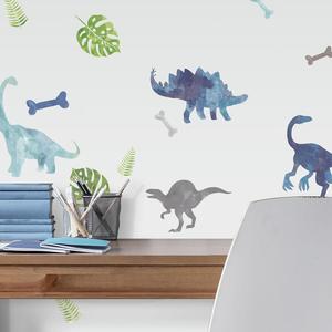 Watercolor Dinosaur Peel and Stick Wall Decals Affordable Sale Online
