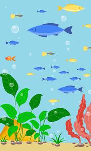 Blue School of Fish Mural M9907-Sample Cheap Sale Supply