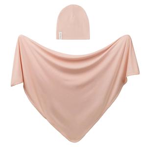 Ely's & Co - Rose Pink Modal Swaddle & Beanie Set in Gift Box Fake Cheap Online