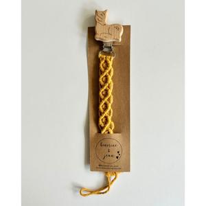 Wooden Pacifier Clip Doe Mustard Discount For Nice