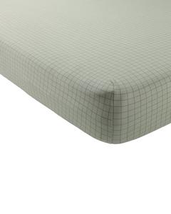 Quincy Mae - Sage Grid Bamboo Crib Sheet Sale 2025 New