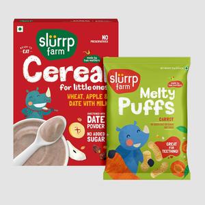 Wheat, Apple & Date Cereal & Carrot Flavoured Teething Puff Combo Sale Low Shipping Fee