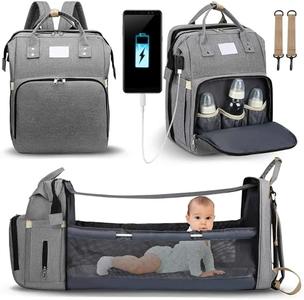 Alimos Changing Bag Backpack, Nappy Changing Bags with Changing Pad and Stroller Straps, USB Charging Baby Bag for Mom Travel Camping, Newborn Essentials and Baby Shower Gifts Clearance 2025 Unisex
