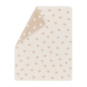 Fussenegger Baby Blanket Offwhte/Grey Carla - Hearts Allover Free Shipping High Quality
