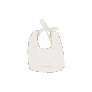 Edged white/oat muslin bib by Lilette Best Sale Online