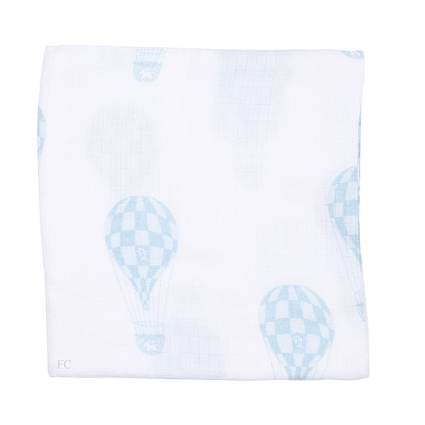 Dusty blue hot air balloons swaddle by Petite Laure Explore Cheap Pice