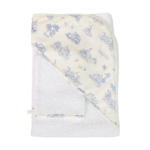 Blue Toile Hooded Towel & Washcloth Set Get Authentic Cheap Online