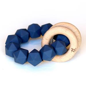 Abby Teething Rattle - Navy Blue Outlet Locations For Sale