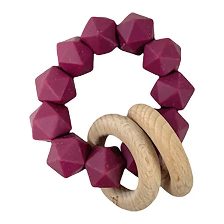 Abby Teething Rattle - Red Wine Outlet Affordable
