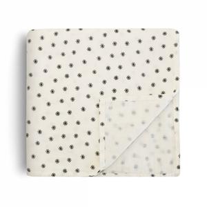 Mushie Organic Cotton Muslin Baby Swaddle - Black Daisy Buy Cheap Authentic