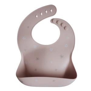 Mushie Silicone Baby Bib - Flowers Pink Free Shipping Online