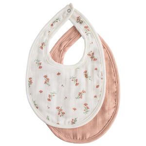 Mushie Muslin Bib 2 Pack (Blush/ Pink Floral) Clearance Perfect