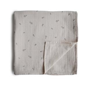 Mushie Organic Cotton Muslin Baby Swaddle - Rocket Ship Authentic Cheap Pice