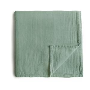 Mushie Organic Cotton Muslin Baby Swaddle - Roman Green Free Shipping Online