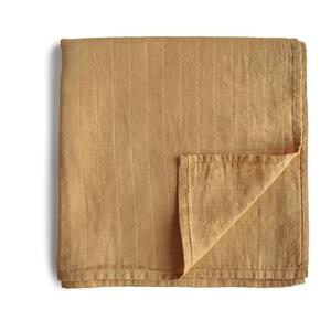 Mushie Organic Cotton Muslin Baby Swaddle - Fall Yellow Marketable Sale Online