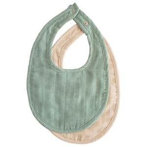 Mushie Muslin Bib 2 Pack (Roman Green/ Fog) Best Sale Online