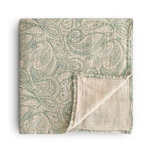 Mushie Organic Cotton Muslin Baby Swaddle - Green Paisley Supply