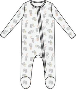 Angel Dear - Vintage Elephant ABC Zip Footie Professional
