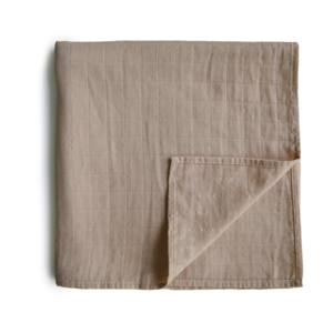 Mushie Organic Cotton Muslin Baby Swaddle - Natural Footlocker For Sale