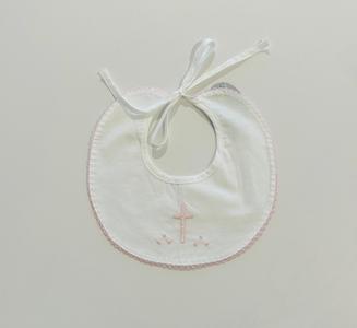Baby Sen - White Bib - Pink Cross Cheap Sale Perfect