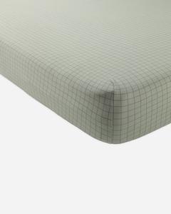 Bamboo Crib Sheet || Sage Grid Free Shipping Shop Offer