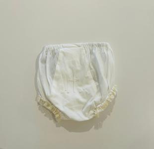 Baby Sen - White Landon Diaper Cover - Ecru Cross Clearance 100% Guaranteed