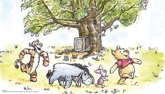 Disney's Winnie The Pooh Watercolor Peel & Stick Wallpaper Mural Discount Choice