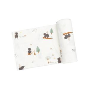 Bear And Bunny Adventures - Swaddle Blanket: White Geniue Stockist