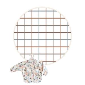Long Sleeve Bib- Colourful Grid Cheap Sale Outlet Store
