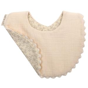 Muslin Cotton Baby Bib Double Sided (Ivory/Flowers) With Paypal Low Pice