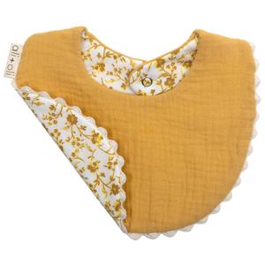 Muslin Cotton Baby Bib Double Sided (Yellow/Flowers) Sale High Quality