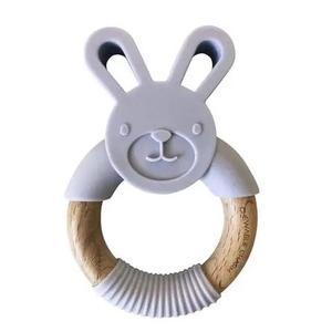Chewable Charm - Bunny Silicone   Wood Teether - Lavender With Mastercard Online