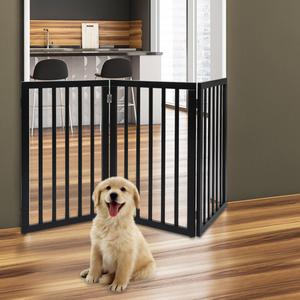3 Panels Wooden Dog Fence - Black Discount Get To Buy