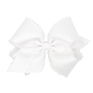 King Cross Embroidered Grosgrain Bow | White Outlet Manchester Great Sale