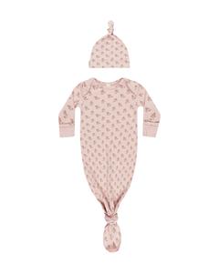 KNOTTED BABY GOWN   HAT SET || ROSES Outlet Purchase