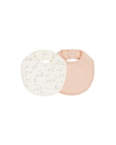 JERSEY SNAP BIB, 2 PACK || BUNNIES, MELON Outlet Extremely