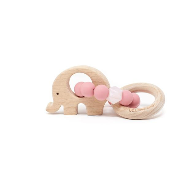 Elephant Teething Rattle - Dusty Rose Original Online