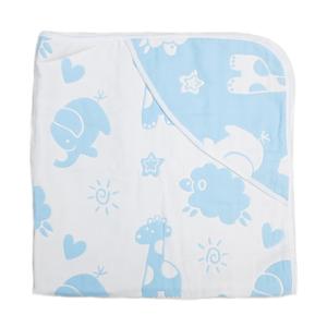 Blue Animal Print Cotton Lightweight Baby Blanket 32"x32" Cheap Buy