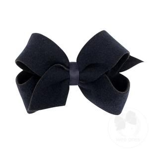 Wee Ones - Medium Soft and Cozy Brushed Fleece Fabric Hair Bow Under 70 Dollars