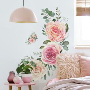 Pink Roses Peel and Stick Giant Wall Decals Sale High Quality