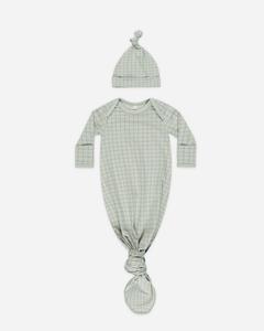 Knotted Baby Gown   Hat Set || Sage Grid Footlocker Cheap Online
