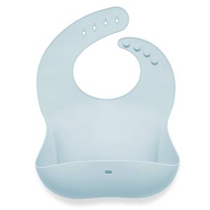 Silicone Baby Bib Roll Up & Stay Closed - (Sky) Outlet Original