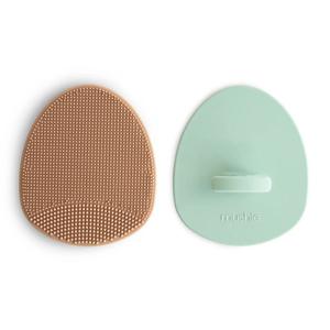Mushie Cradle Cap Brush 2 Pack - Natural / Cambridge Blue Cheap Real Authentic