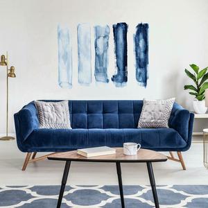 Blue Watercolor Brush Strokes Peel and Stick Giant Wall Decals Cheap Eastbay