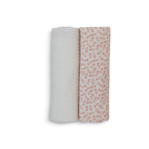 White/Mauve 2 Burp Cloths Fast Delivery For Sale