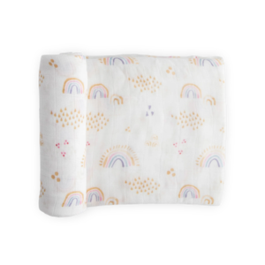 Little Unicorn - Deluxe Muslin Swaddle Blanket - Rainbows & Raindrops Outlet Cheap Authentic
