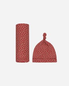 Bamboo Swaddle & Knotted Hat || Tiny Hearts Ebay