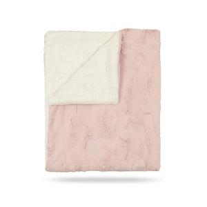 Icy Rose and Natural Lux Fur Blanket by Peluche Free Shipping Clearance