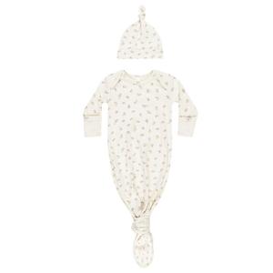 Quincy Mae Knotted Baby Gown and Hat Set Outlet Online