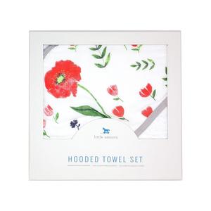 Summer Poppy Hooded Towel and Washcloth Set Cheap Sale Sast